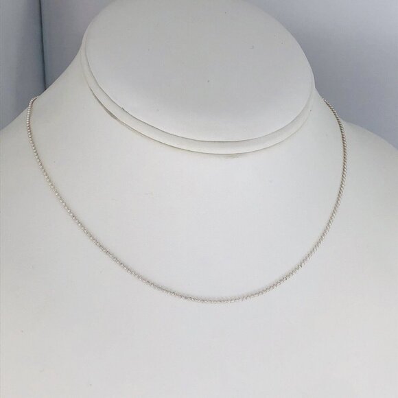 Tiffany & Co 18” Bead Chain Necklace 1mm Classic in Sterling Silver - Picture 5 of 6